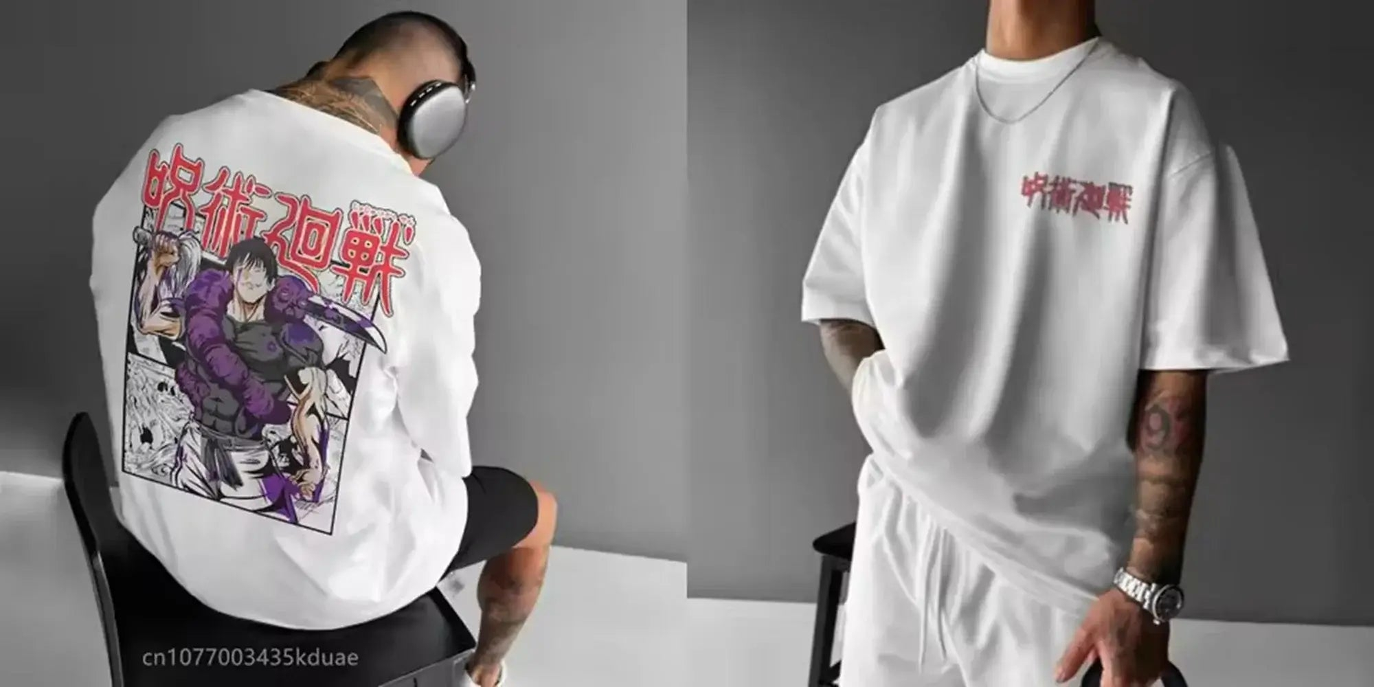 Kaus Jujitsu Kaisen Atasan Gra - Men'S Fashion Oversized T Shirt ulasan dan harga