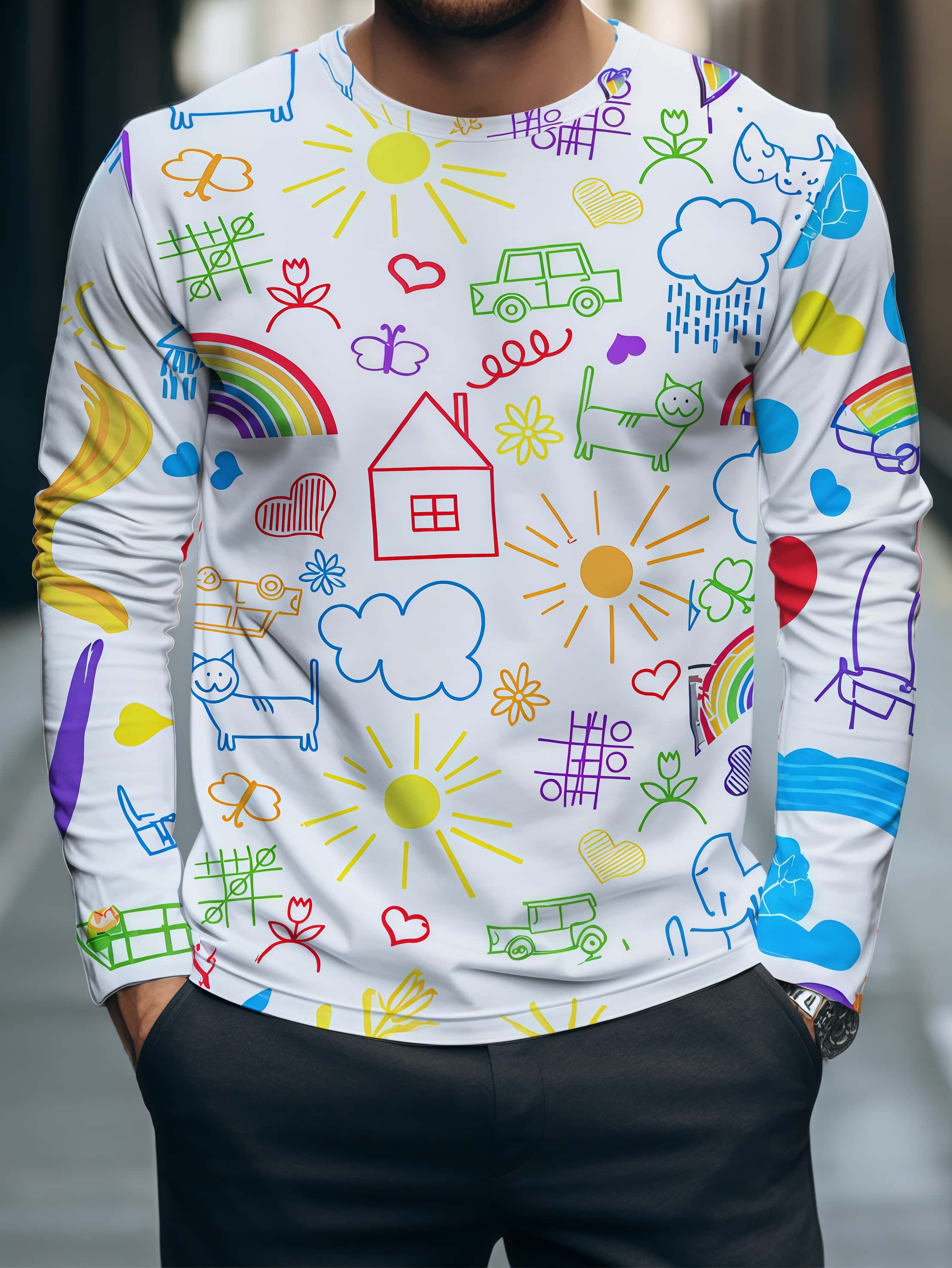 Kaus Leher Bulat Lengan Panjan - Mens Fashion Trend ulasan dan harga