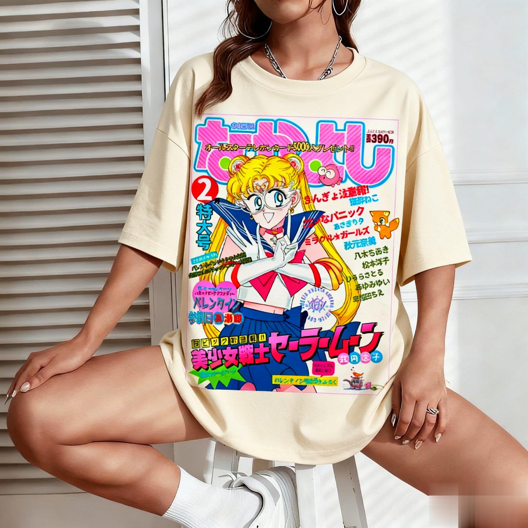 Kaus Grafis Sailor Moon Kaus L - Men'S Fashion Oversized T Shirt ulasan dan harga